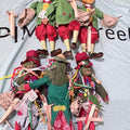 Vintage Czech Prague Marionette Puppets Lot (6) – Leprechauns + Festival Witches – Handmade Wooden C