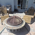 2 Wooden Adirondack Chairs with Outdoor Fire Pit