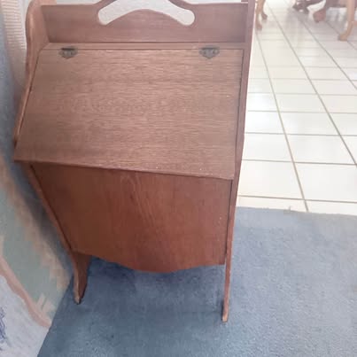 Vintage Solid Wood Drop-Front Storage Cabinet