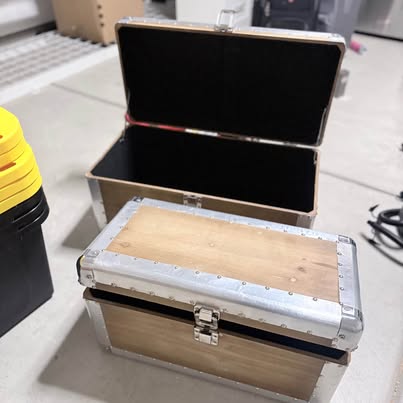 Decorative Wood & Aluminum Storage Trunks | Set of 2