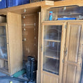 Solid Oak Entertainment Center / Display Cabinet Wall Unit