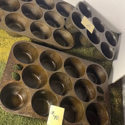 3 Cast Iron Muffin Pans