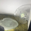 2 Clear Glass Fish Plates