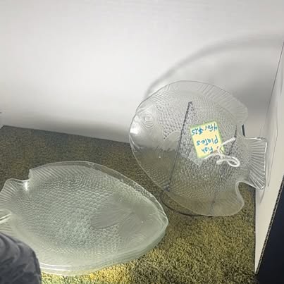 2 Clear Glass Fish Plates