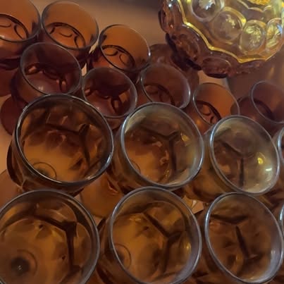 Amber Glass Tumblers Set of 12