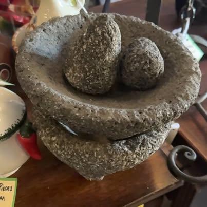 Volcanic Rock Molcajete with 2 Pestles