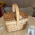 Woven Picnic Basket and Small Bottle