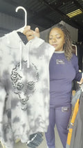 Gray Tie-Dye Bat Skull Hoodie