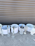 Crystal Table Lamps with White Shades