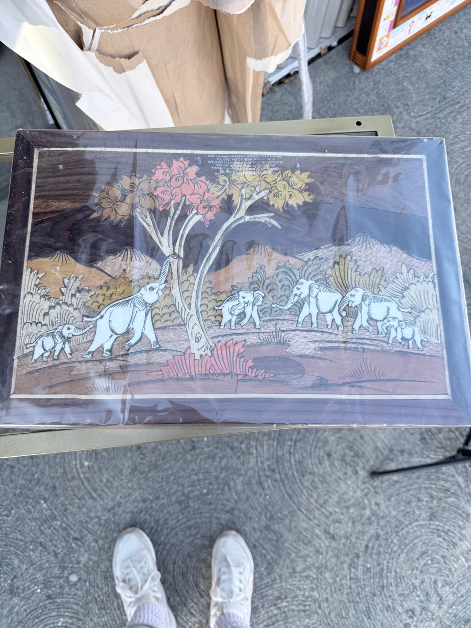 Elephant Inlay Decorative Tray