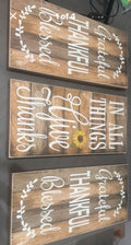 Grateful Thankful Wood Signs