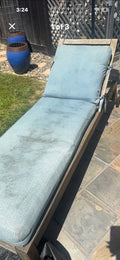 Outdoor Lounge Chair with Blue Cushion