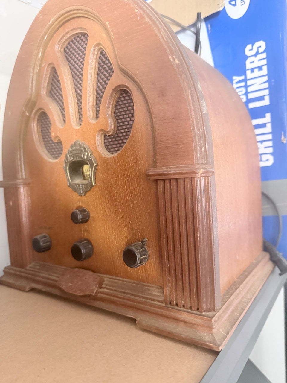 Vintage Wooden Cathedral Radio