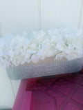 White Hydrangeas in Galvanized Trough